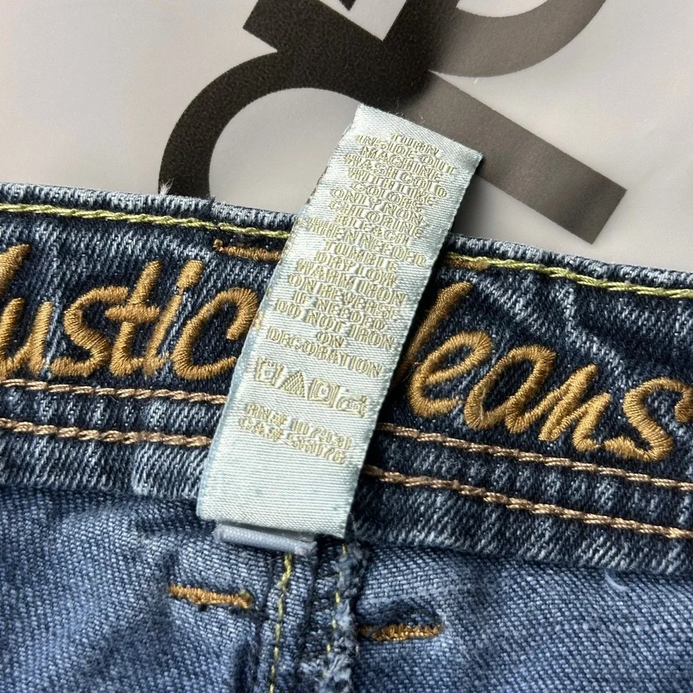 Justice‎ Girls Simply Low Bootcut Jeans Dark Wash Size 12.5 Stretch Denim Y2K
